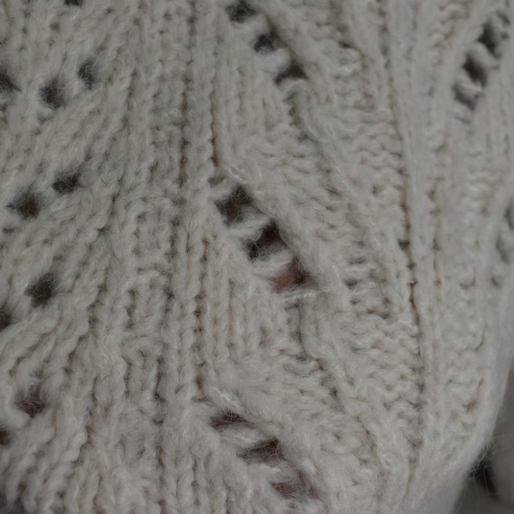 Point Sur Pointelle Knit Sweater Wool Alpaca XXL - Picture 6 of 8